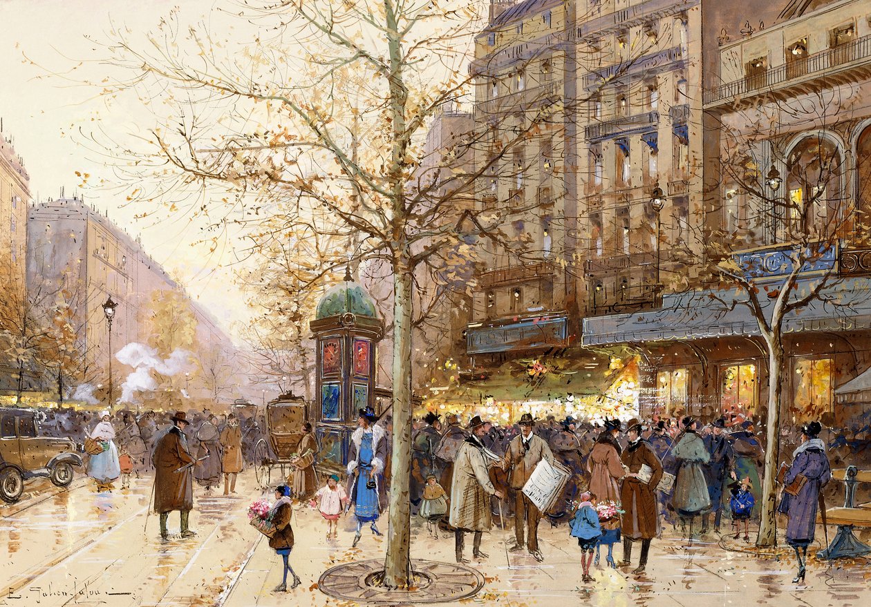 En Paris Street Scene av Eugene Galien Laloue