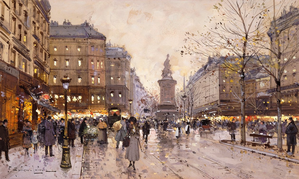 En høstkveld i Paris av Eugene Galien Laloue