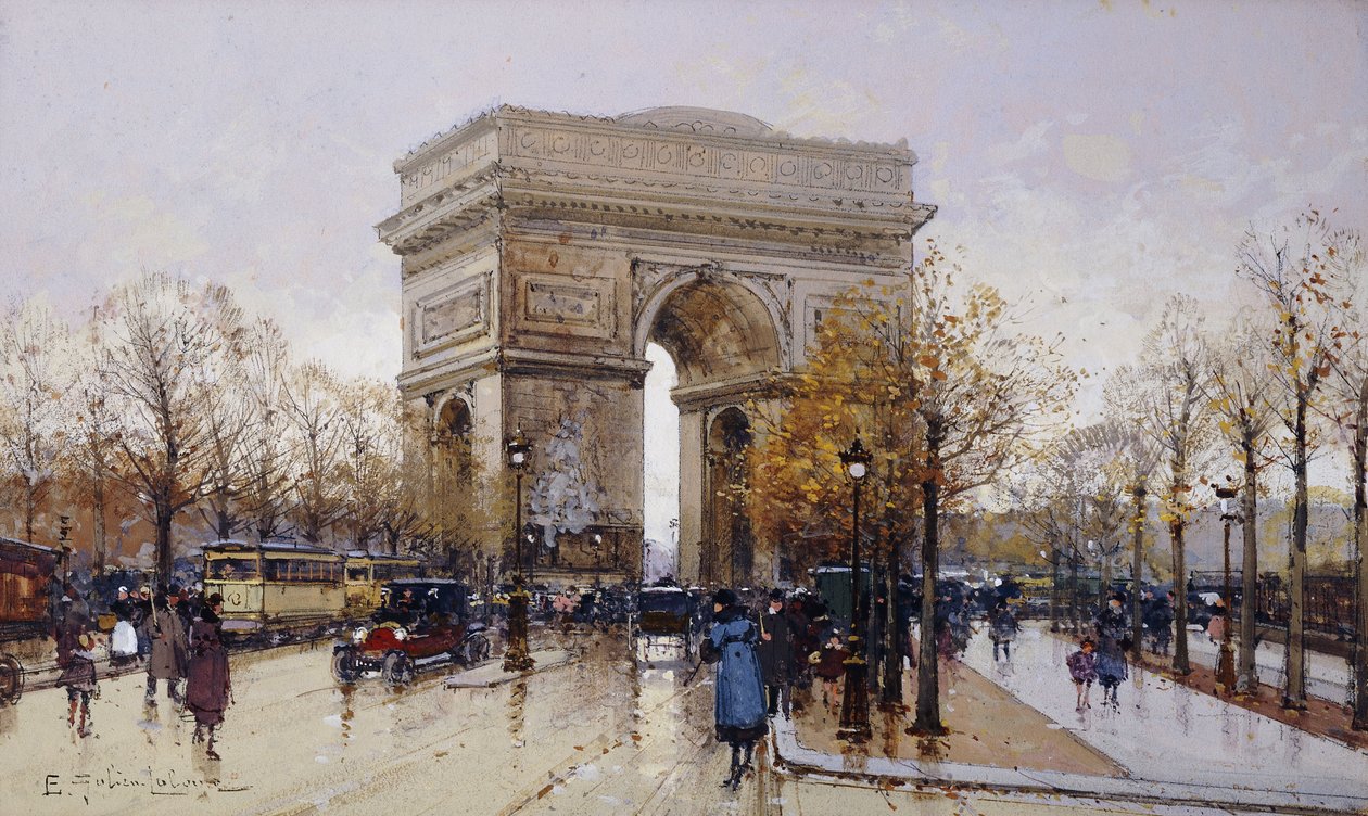 Triumfbuen, Paris av Eugene Galien Laloue