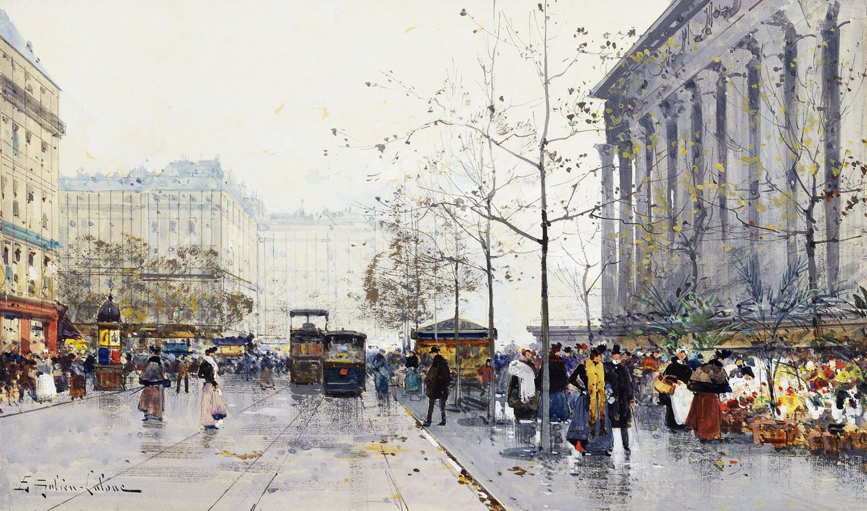 Madeleine, Paris av Eugene Galien Laloue