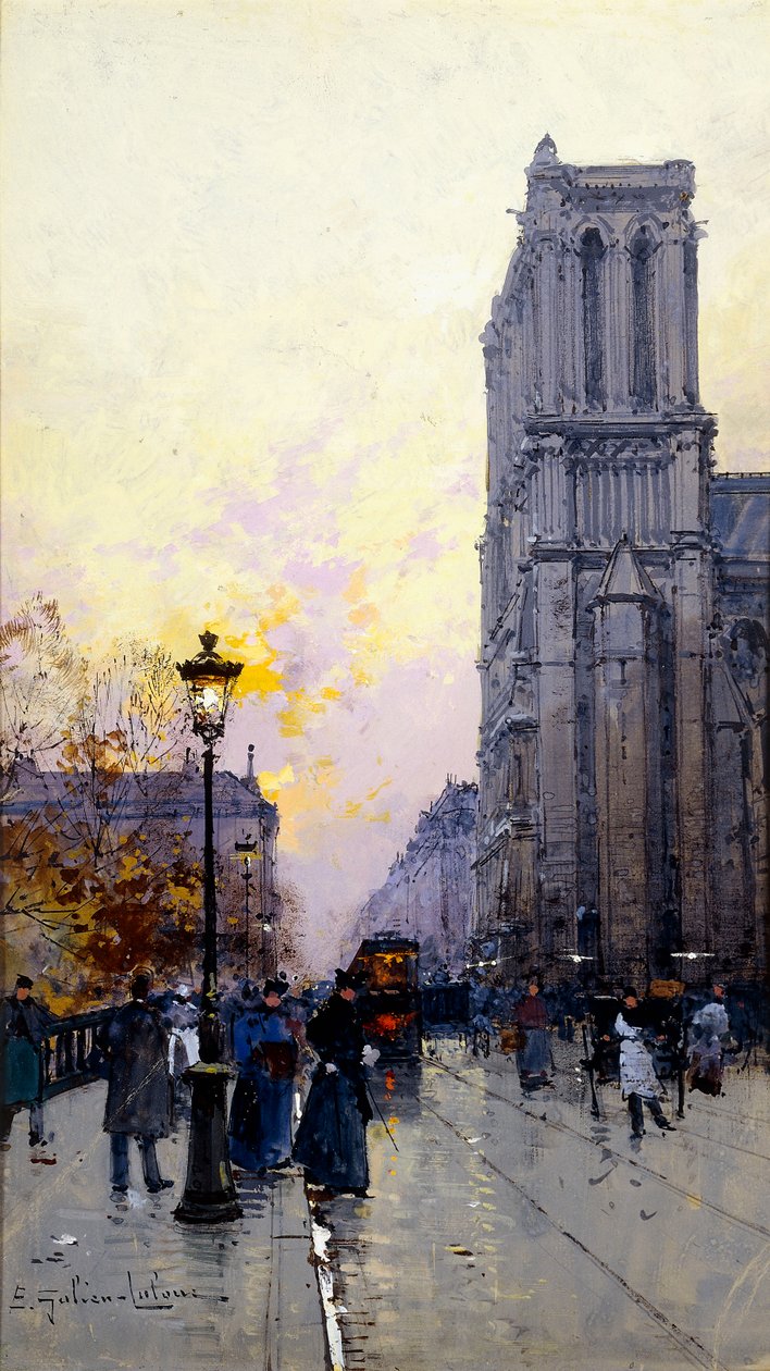 Notre Dame de Paris av Eugene Galien Laloue