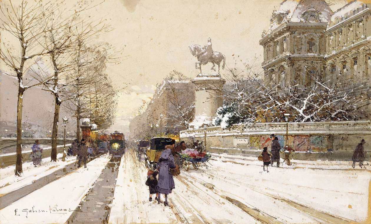 Paris om vinteren av Eugene Galien Laloue