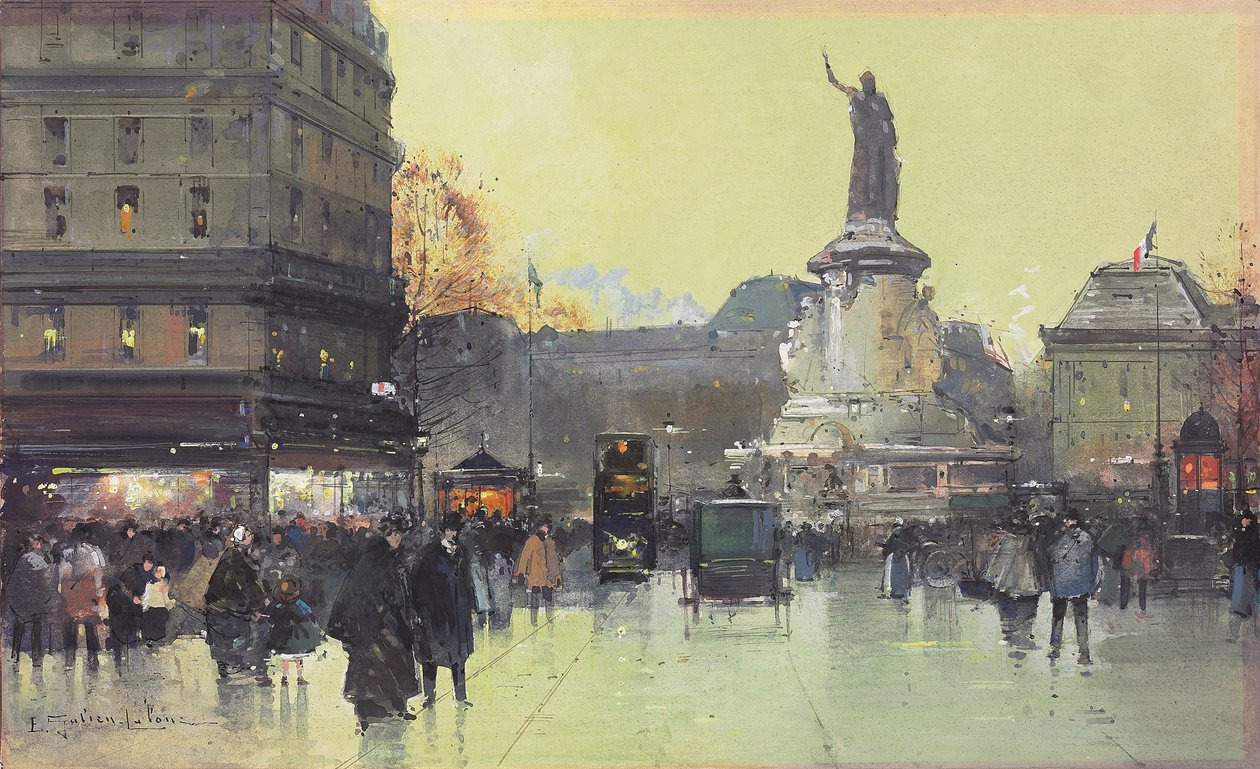 Republikkplassen, Paris av Eugene Galien Laloue