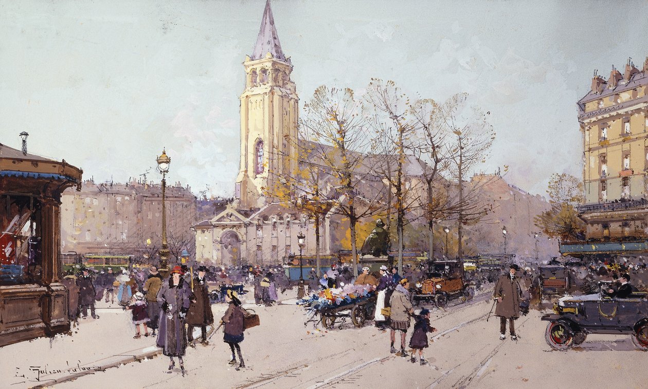 St. Germaine de Pres av Eugene Galien Laloue