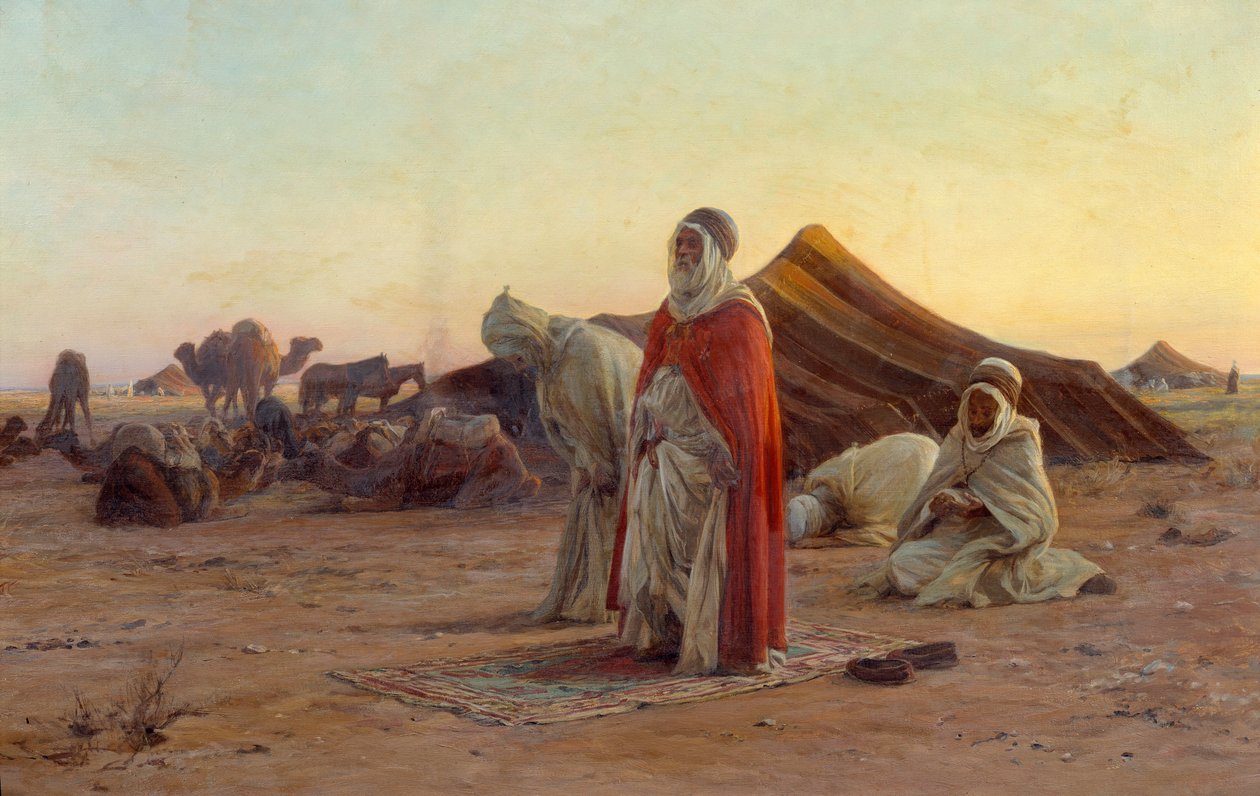 Telt i ørkenen Bønnen. Detalj. Maleri av Eugene Alexis Girardet (1853-1907) Bayonne fra 1800-tallet, Musee Bonnat av Eugene Alexis Girardet