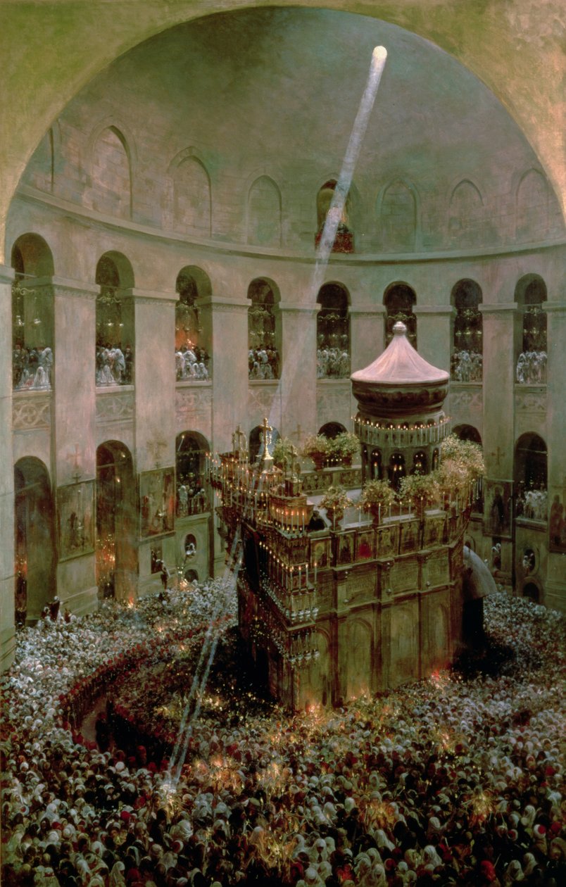 Den hellige gravs kirke, Jerusalem: Fetes de Flambeaux av Eugene Alexis Girardet