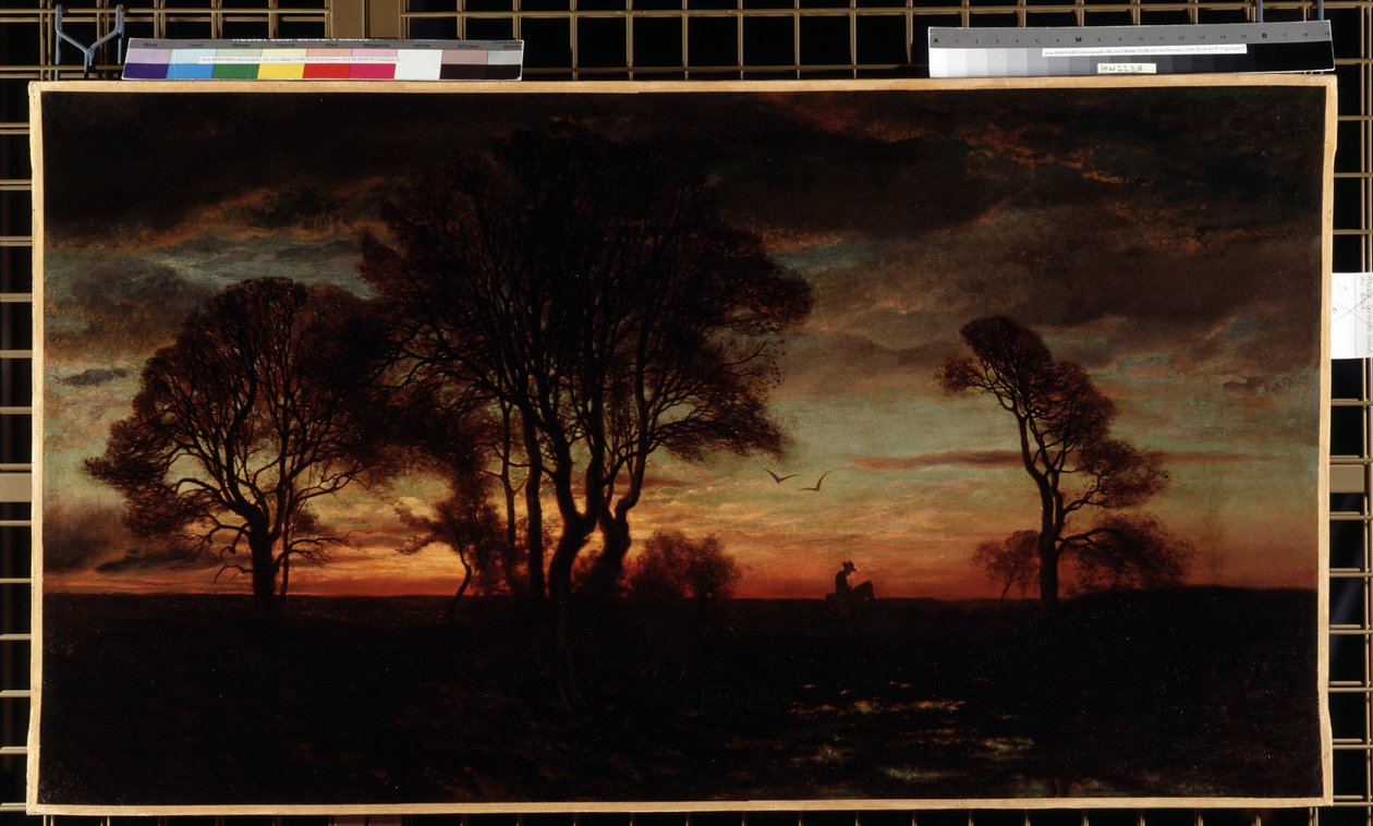 Kveldsglød eller solnedgang av Eugene Antoine Samuel Lavieille
