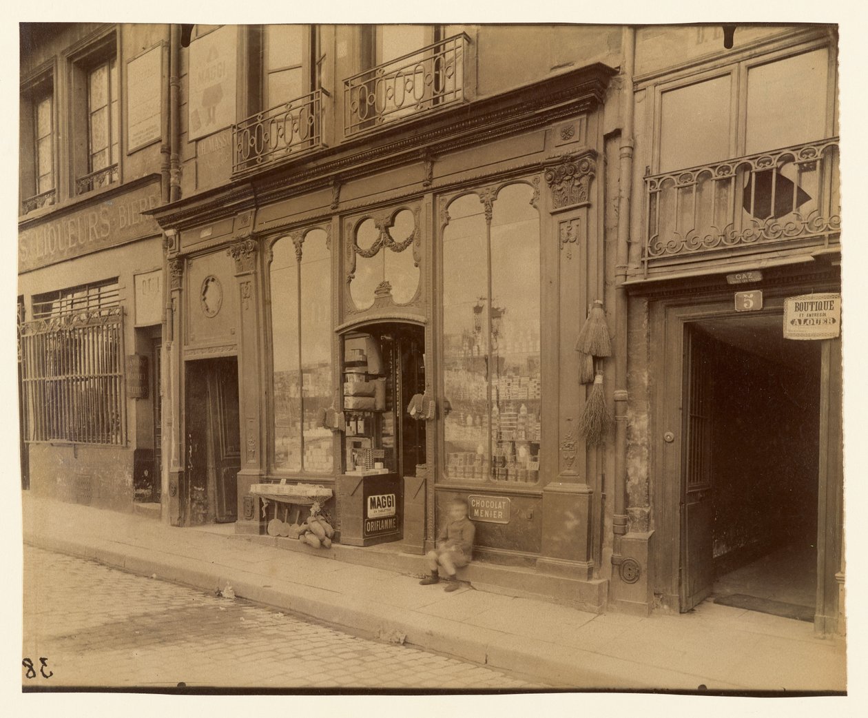 Butikk Ludvig XVI, 3 quai Bourbon av Eugène Atget
