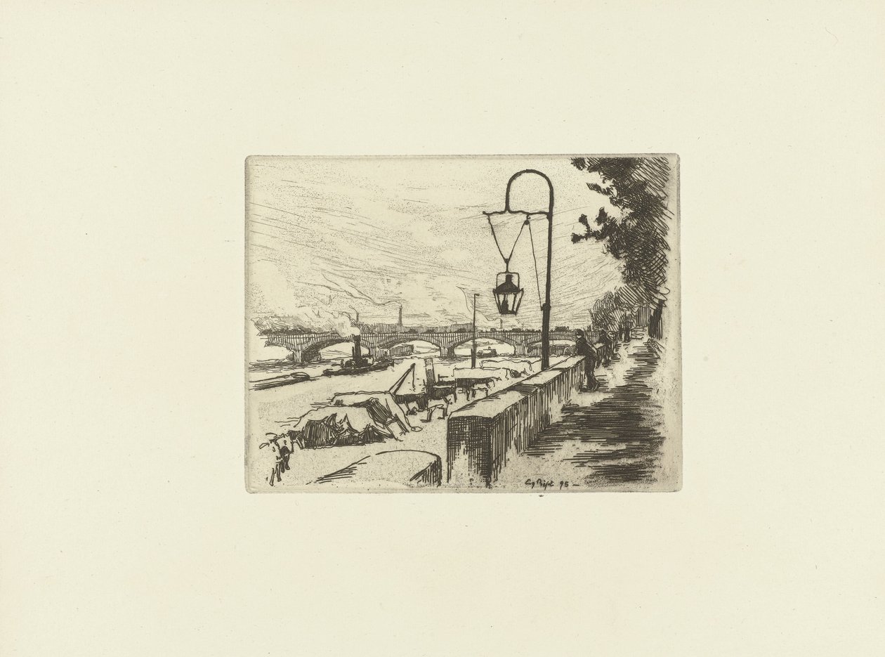 Bybilde med Austerlitz-broen og Seinen i Paris Pont d