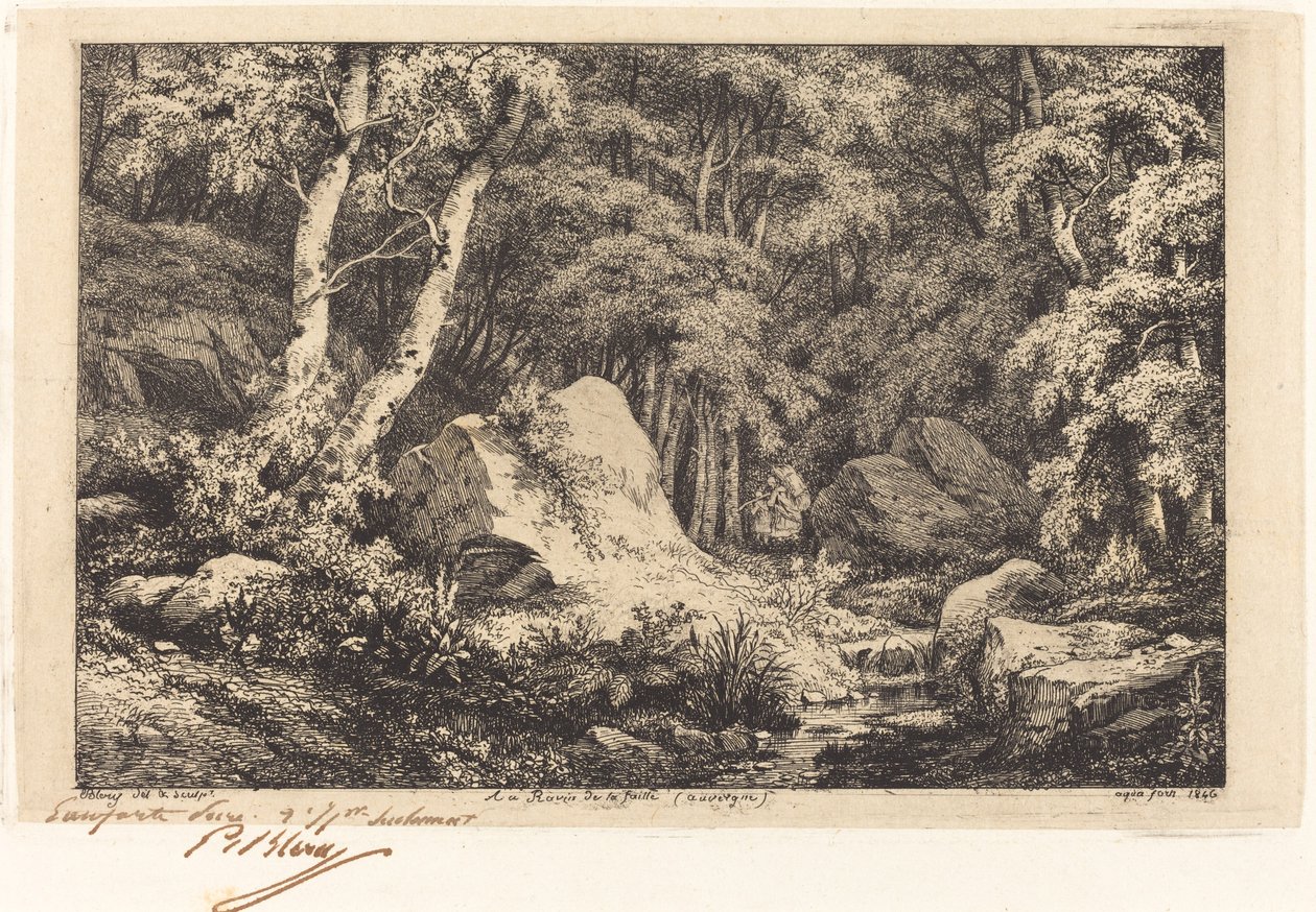 Ved forkastningens ravine, Auvergne (Kravinen ved Auvergne) av Eugene Bléry