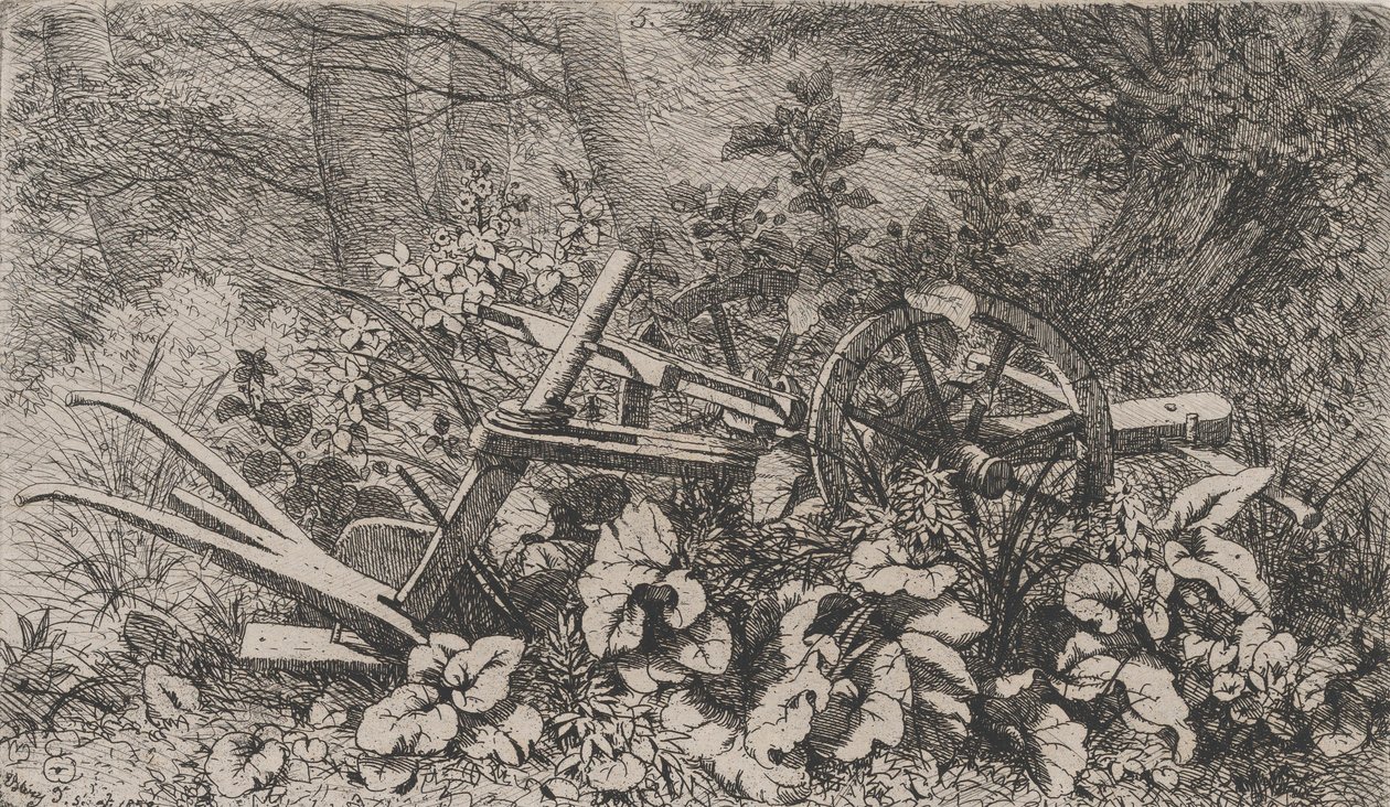 Plogen med burdockplanter, 1858. av Eugene Bléry