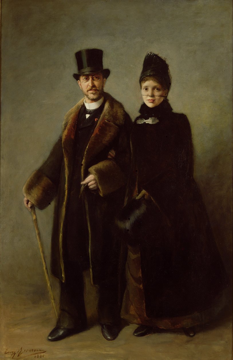 Heinrich Schliemann (1822-90) og hans kone av Eugene Broerman