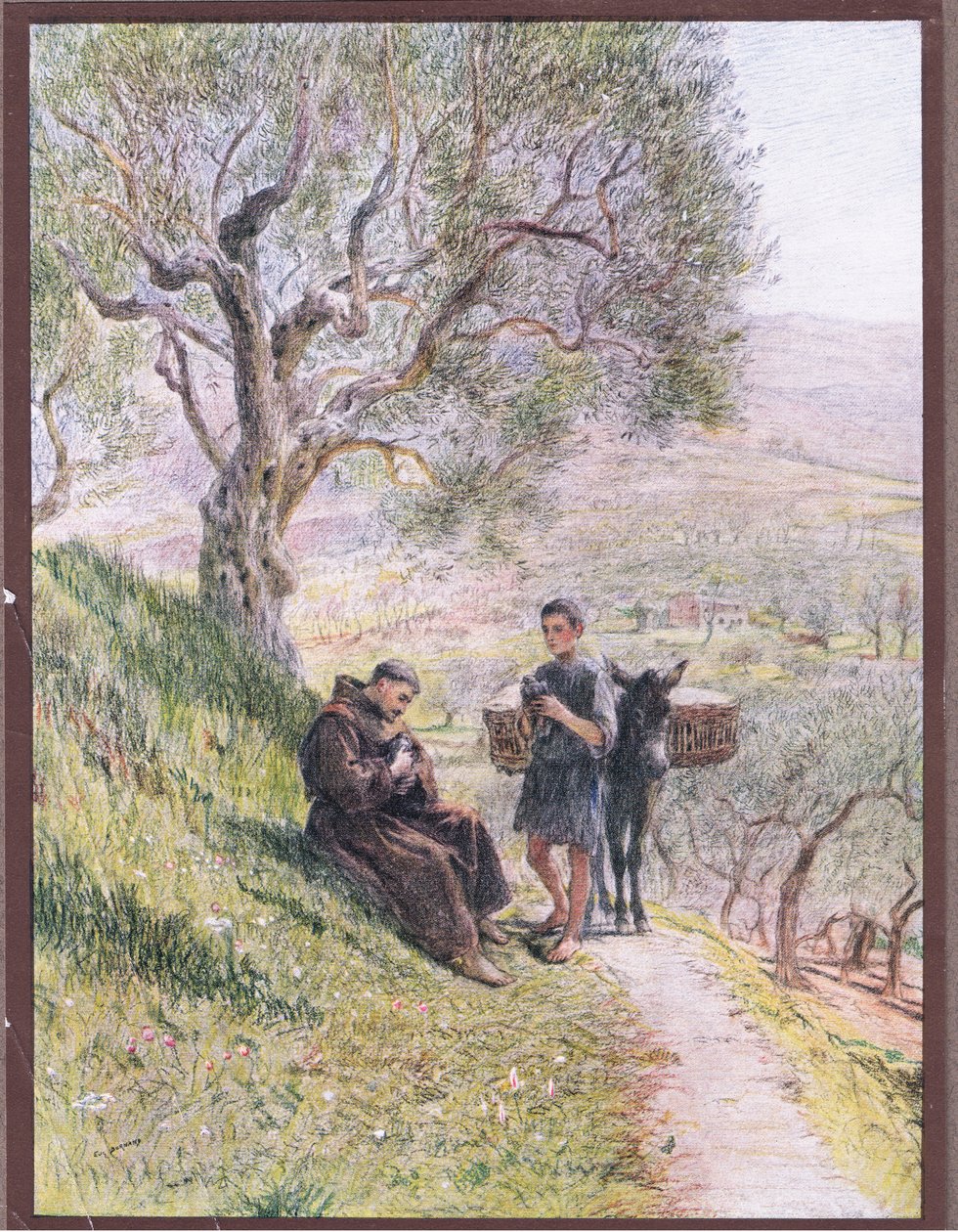 St Francis temmer de ville turtelduene, 1919 av Eugene Burnand