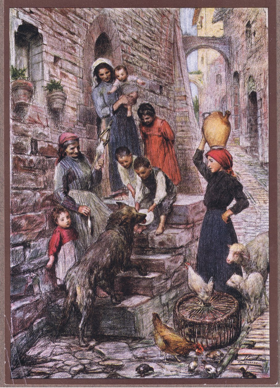 Ulven fra Gubbio etter hans konvertering, 1919 av Eugene Burnand