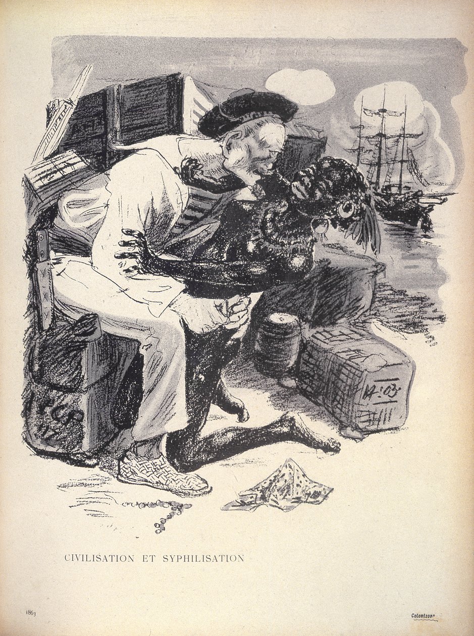 Civilization and Syphilization, s. 1863 gravert av Grandjouan fra LAssiette Au Beurre, pub. 10. jan. 1903 av Eugene Cadel