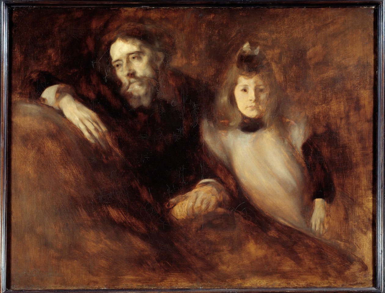 Alphonse Daudet (1840 - 1897) og hans datter. Maleri av Eugene Carriere (1849-1906) av Eugène Carrière