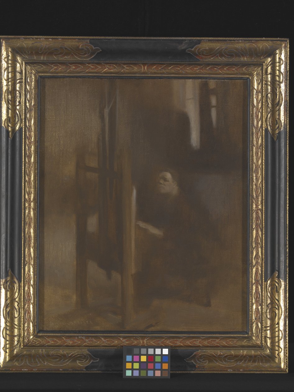 Artist At His Easel (Olje på lerret) av Eugène Carrière