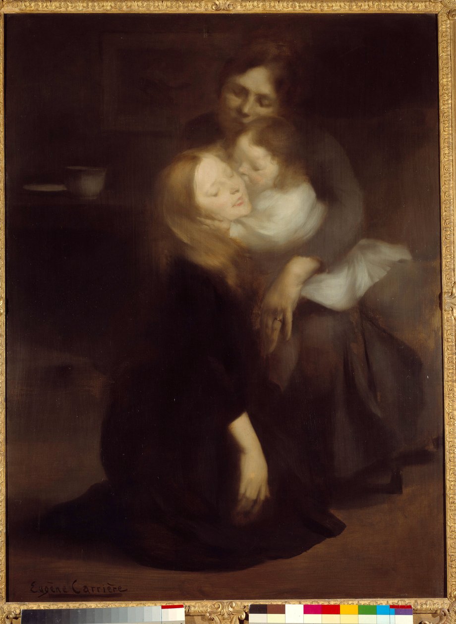 Intimitet eller storesøsteren Maleri av Eugene Carriere (1849-1906) 1800-tallets søn. 1,3x0,99 m Paris, musee d