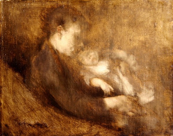 Kvinne og barn (olje på lerret) av Eugène Carrière