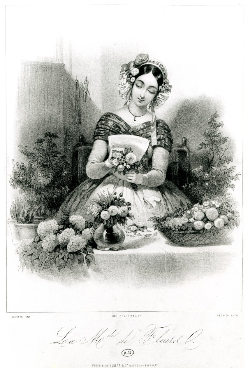 Blomsterselgeren, ca. 1840 av Eugene Charles Francois Guerard