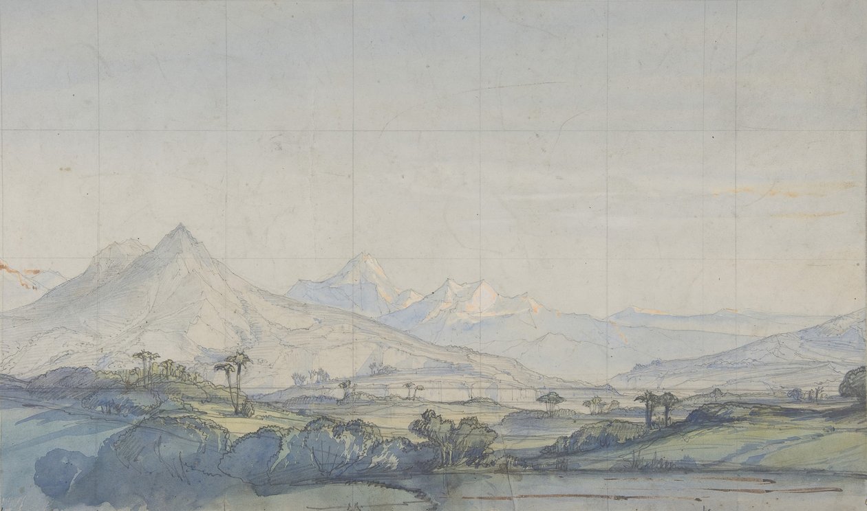 Design for et scenesett på Opéra, Paris, 1828-90. av Eugene Ciceri