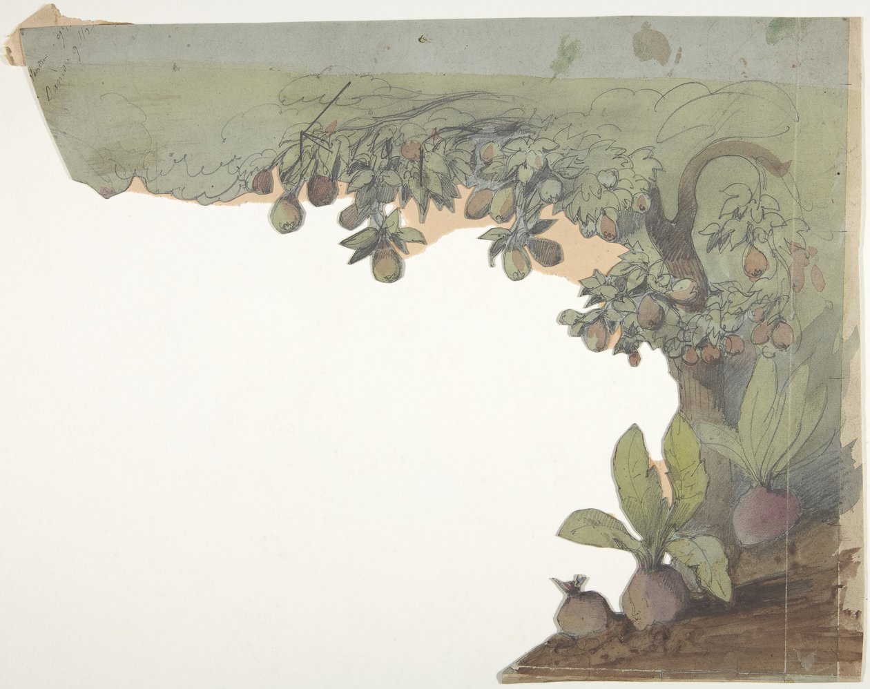 Design for et scenesett på Opéra, Paris, 1830-90. av Eugene Ciceri