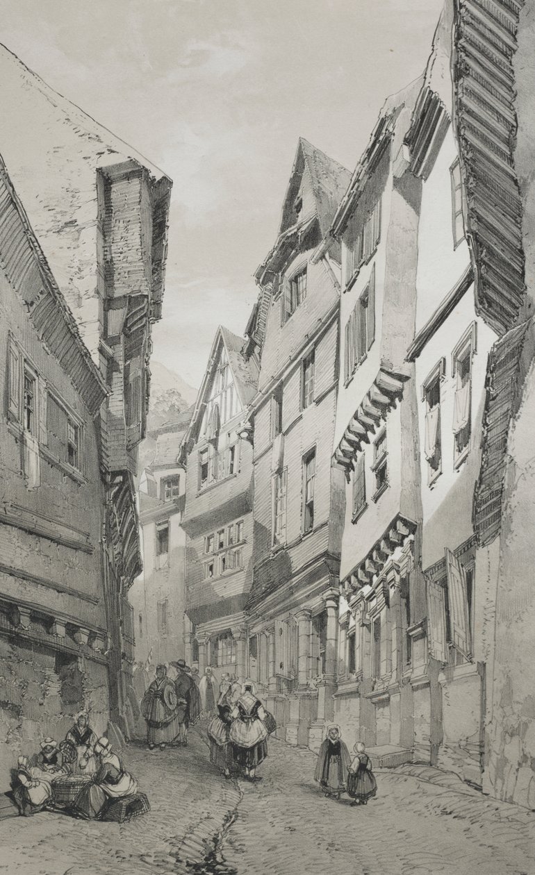 Pittoreske og romantiske reiser i det gamle Frankrike. Bretagne: Morlaix av Eugene Ciceri