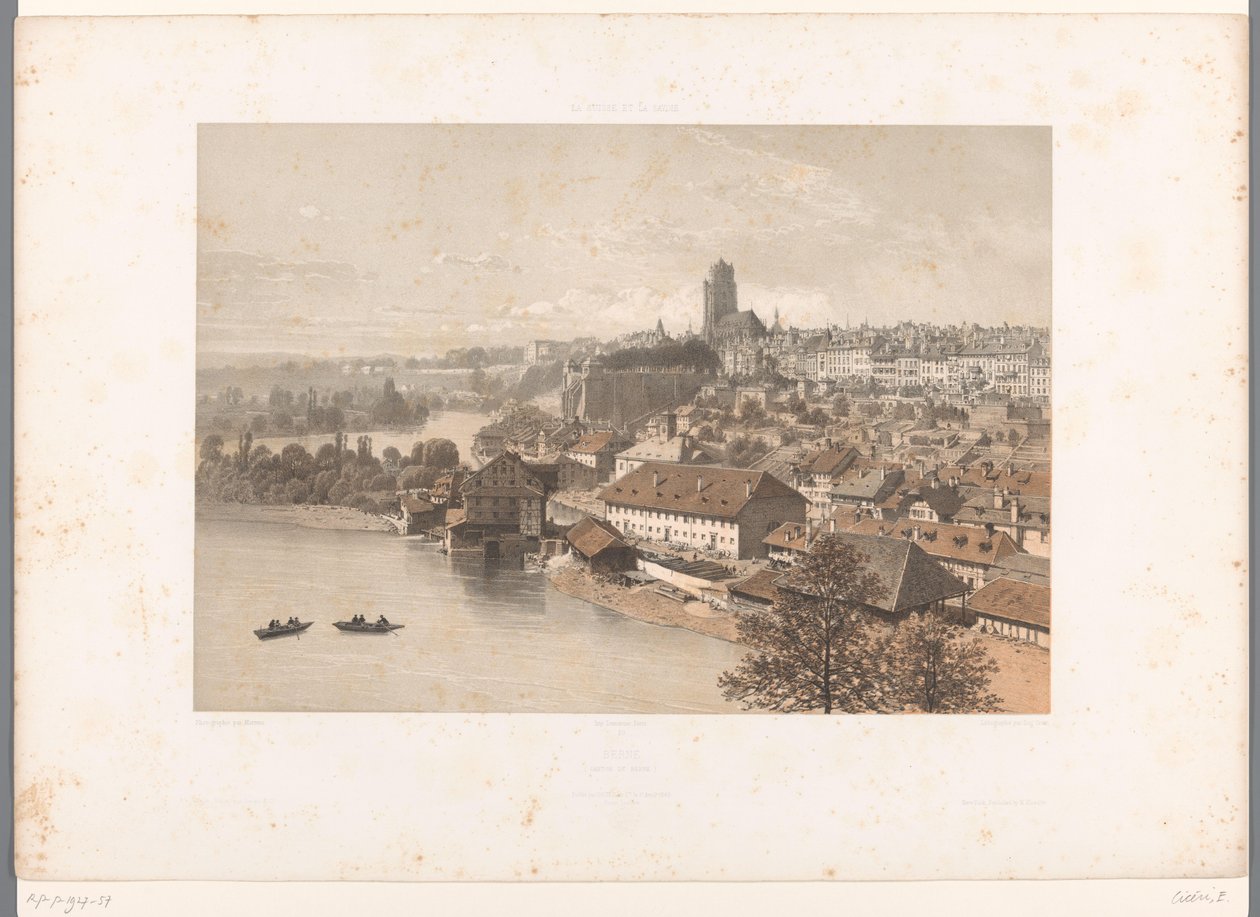Utsikt over Bern Bern (tittel på objekt) Utsikt over Sveits og Savoy (serietittel) La Suisse et la Savoie (serietittel på objekt) av Eugene Ciceri