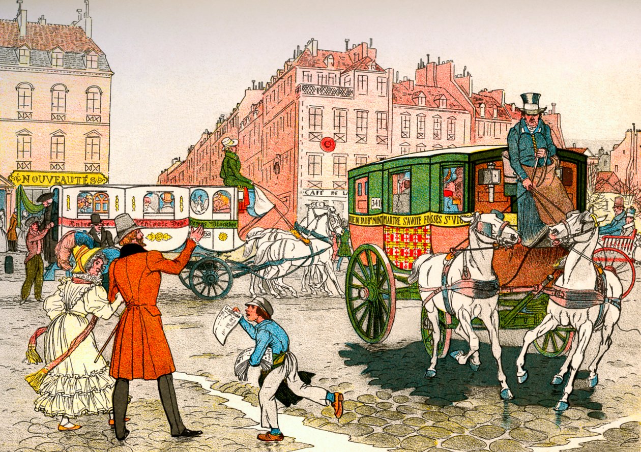 De første omnibussene i Frankrike av Eugene Courboin