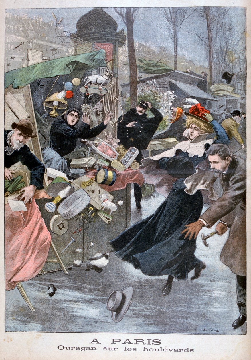 Orkan på boulevardene, Paris, 1900 av Eugene Damblans