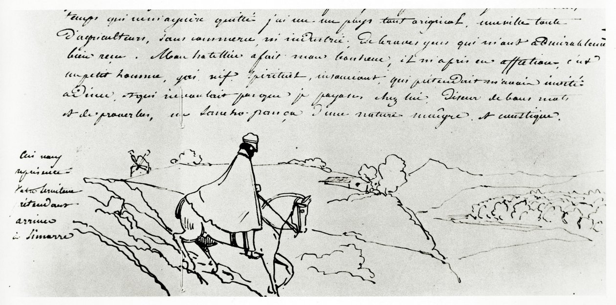 Viollet-le-Duc på sine reiser gjennom Frankrike (blekk på papir) av Eugene Emmanuel Viollet le Duc