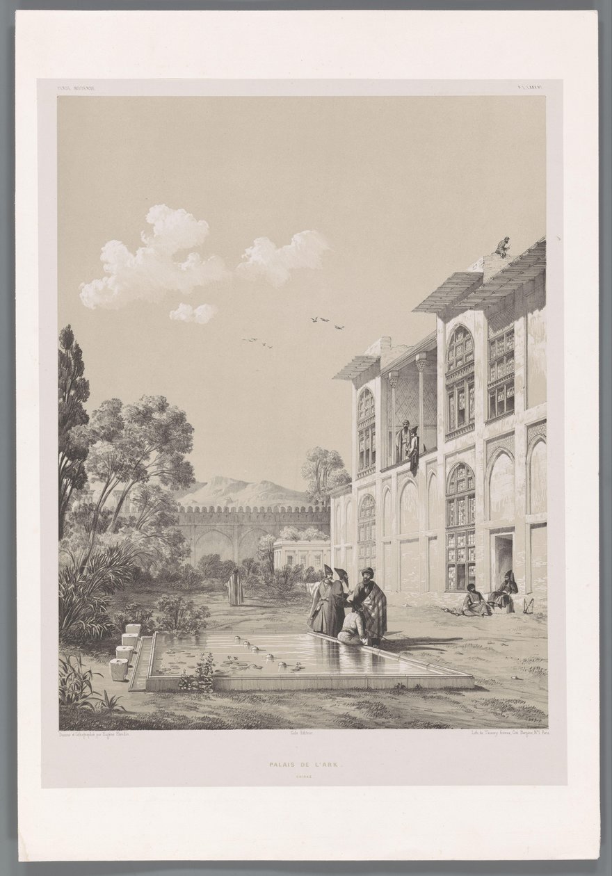 View in the Garden of the Arg av Karim Khan Palais de l