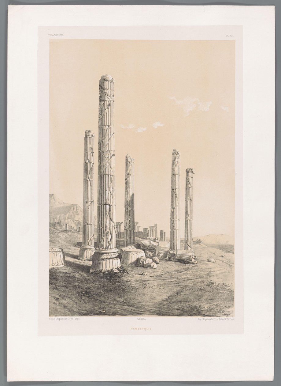 Ruinene av Persepolis Persepolis (tittel på objekt) Persiske landskap (serietittel) Perse modern (serietittel) av Eugene Flandin