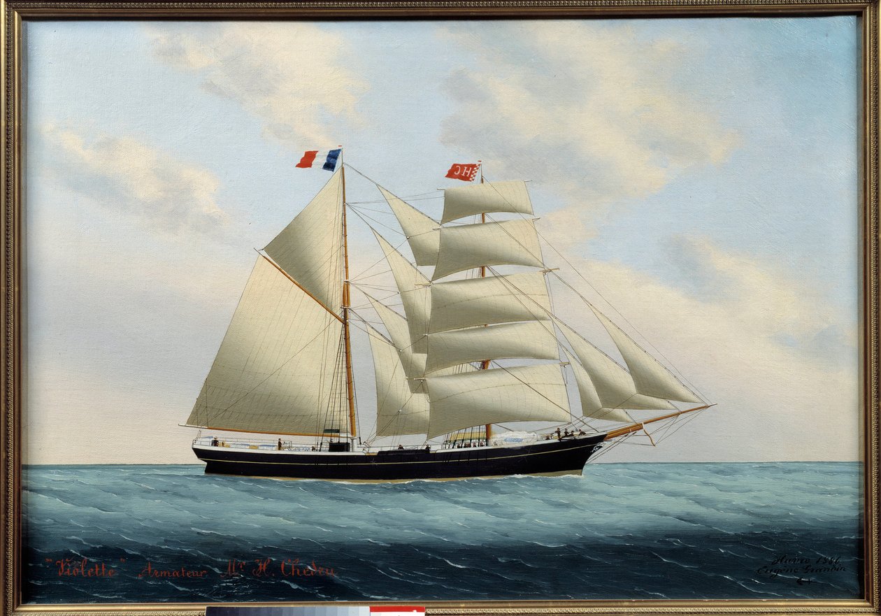 Briggen Violet. Maleri av Eugene Margueritte-Grandin dit Eugene Grandin (1833-1916) av Eugene Grandin