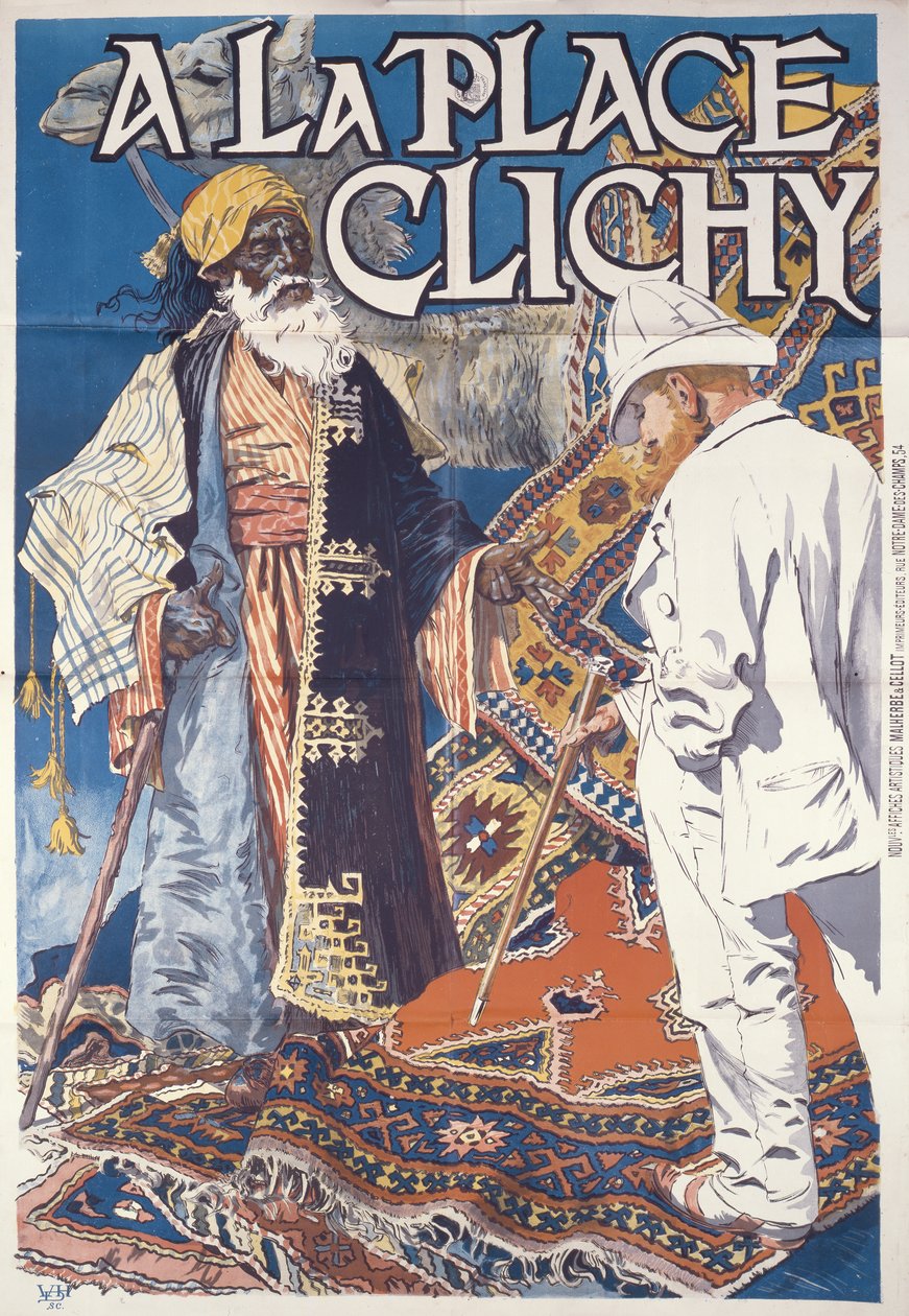 A la Place Clichy, ca. 1891 (fargelitografi på papir) av Eugene Grasset
