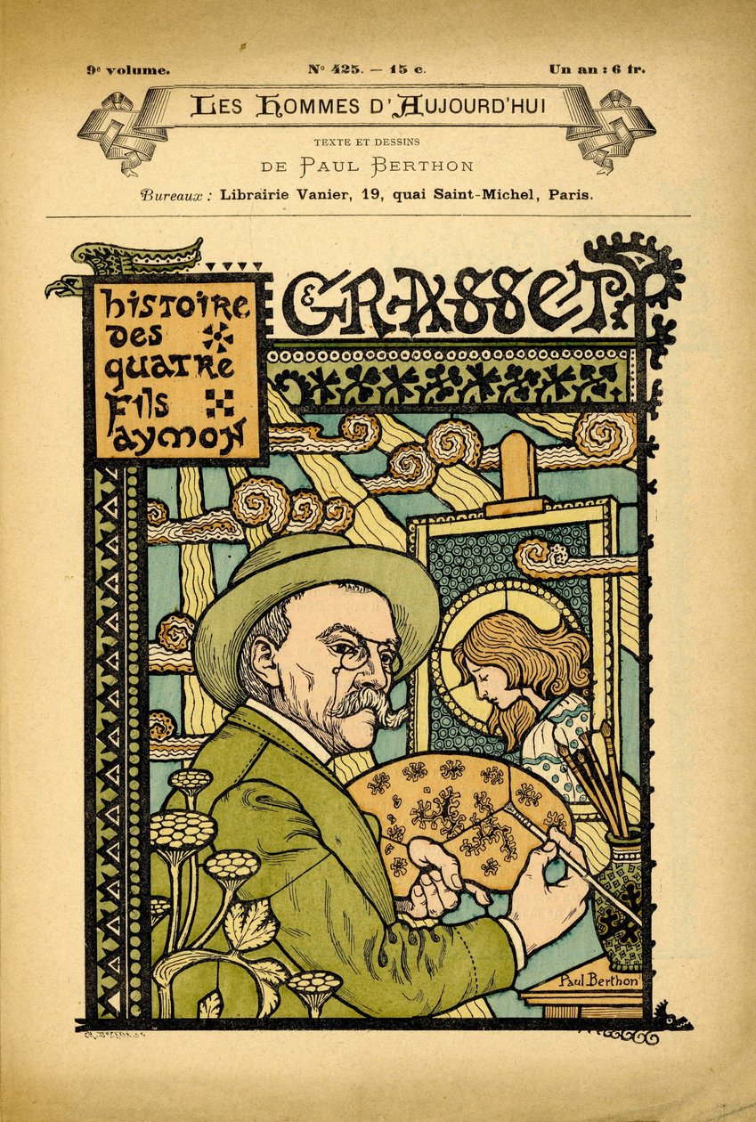 Omslag til The Men of Today, nummer 425, illustrasjon av Paul Berton (1872-1909): Art, Art Nouveau - Painters artists, Grasset Eugene (1845-1917) av Eugene Grasset