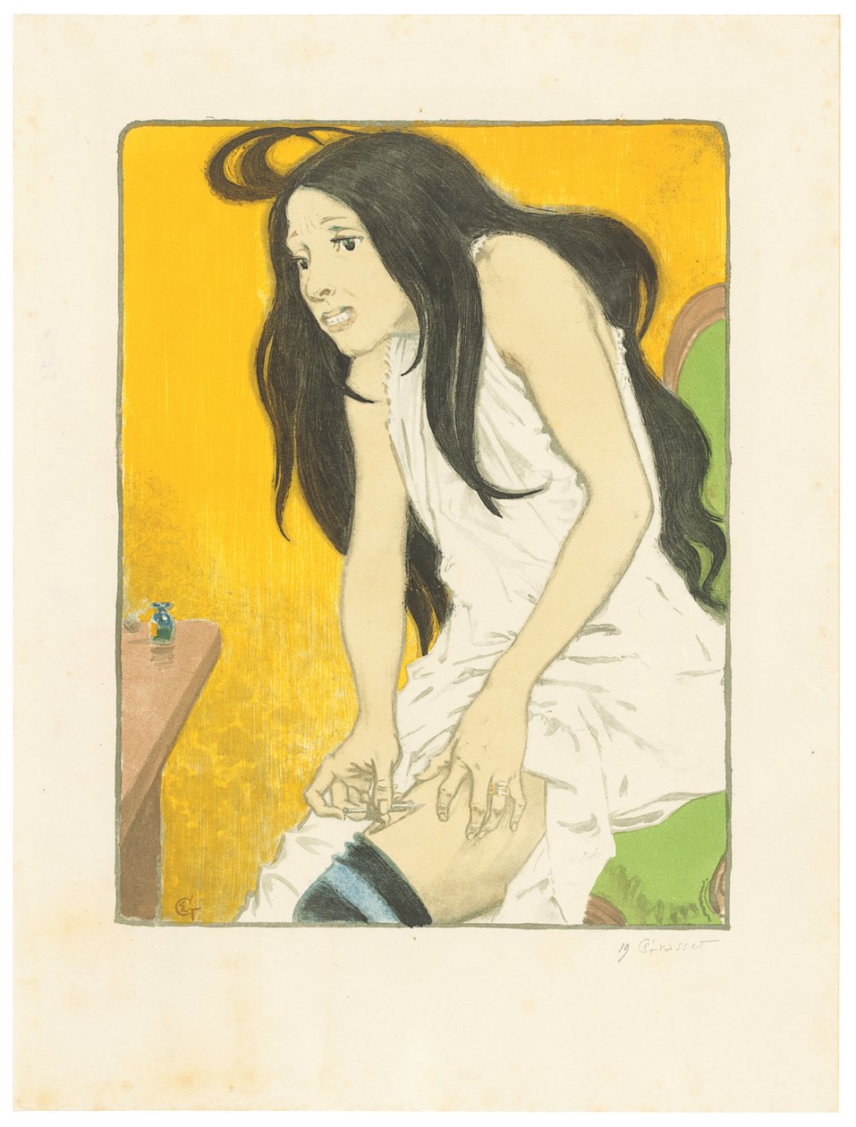Morphinomane, fra: L’Album d’Estampes Originales de la Galerie Vollard av Eugene Grasset