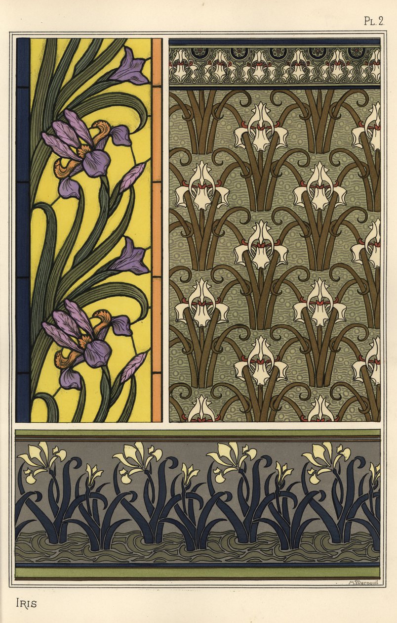 Iris i ulike mønstre av Eugene Grasset