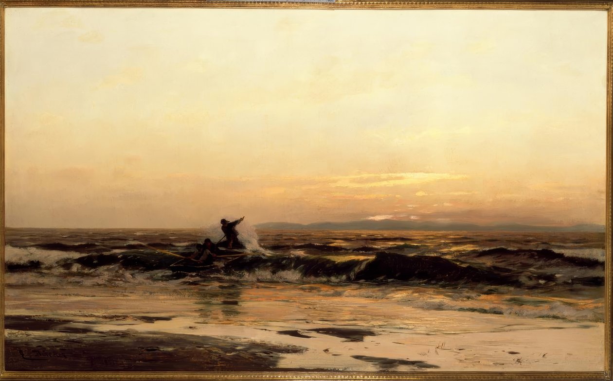 E. Dücker, fiskebåter i bølgene av Eugene Gustav Dücker