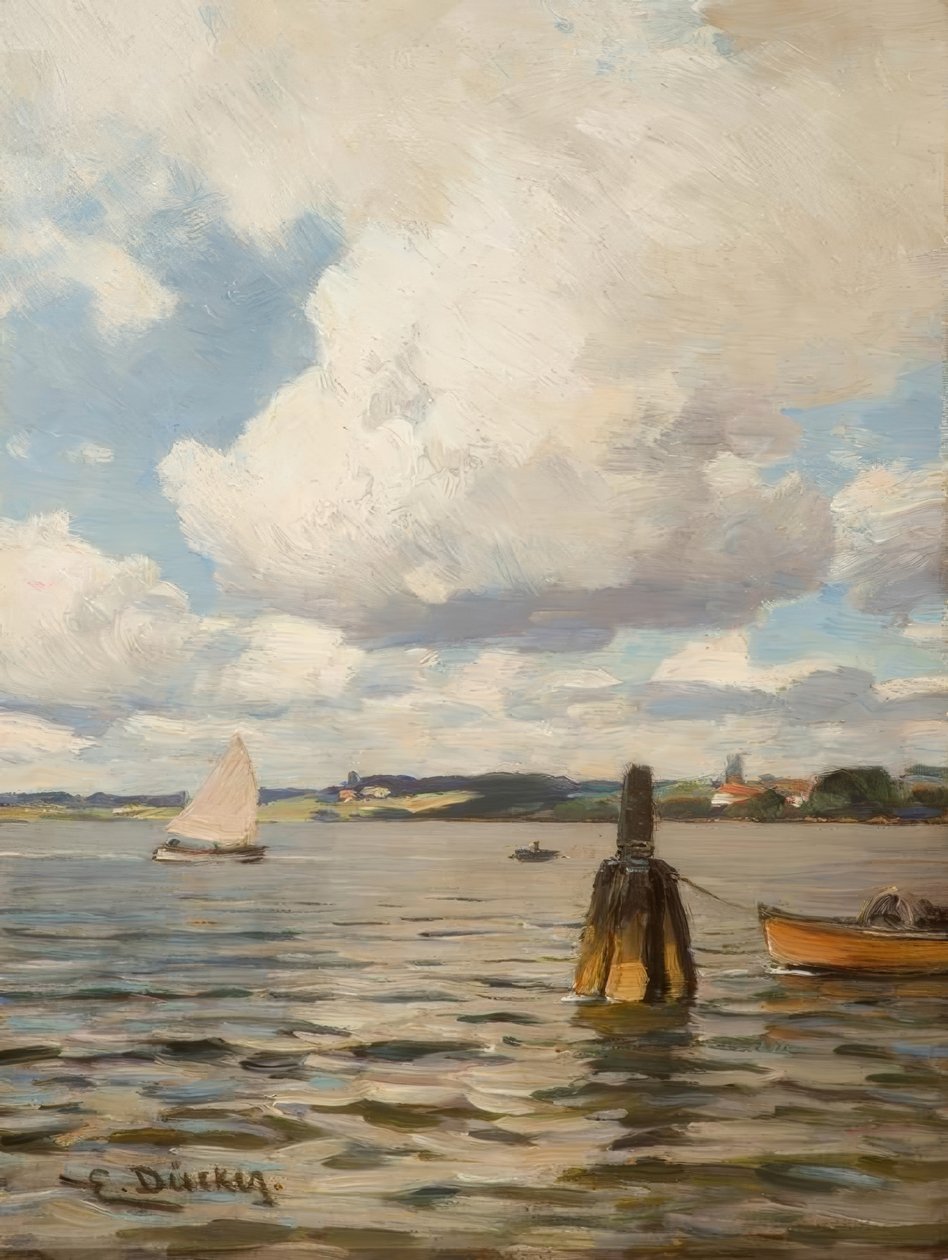 E. Dücker, sommerdag ved vannet av Eugene Gustav Dücker