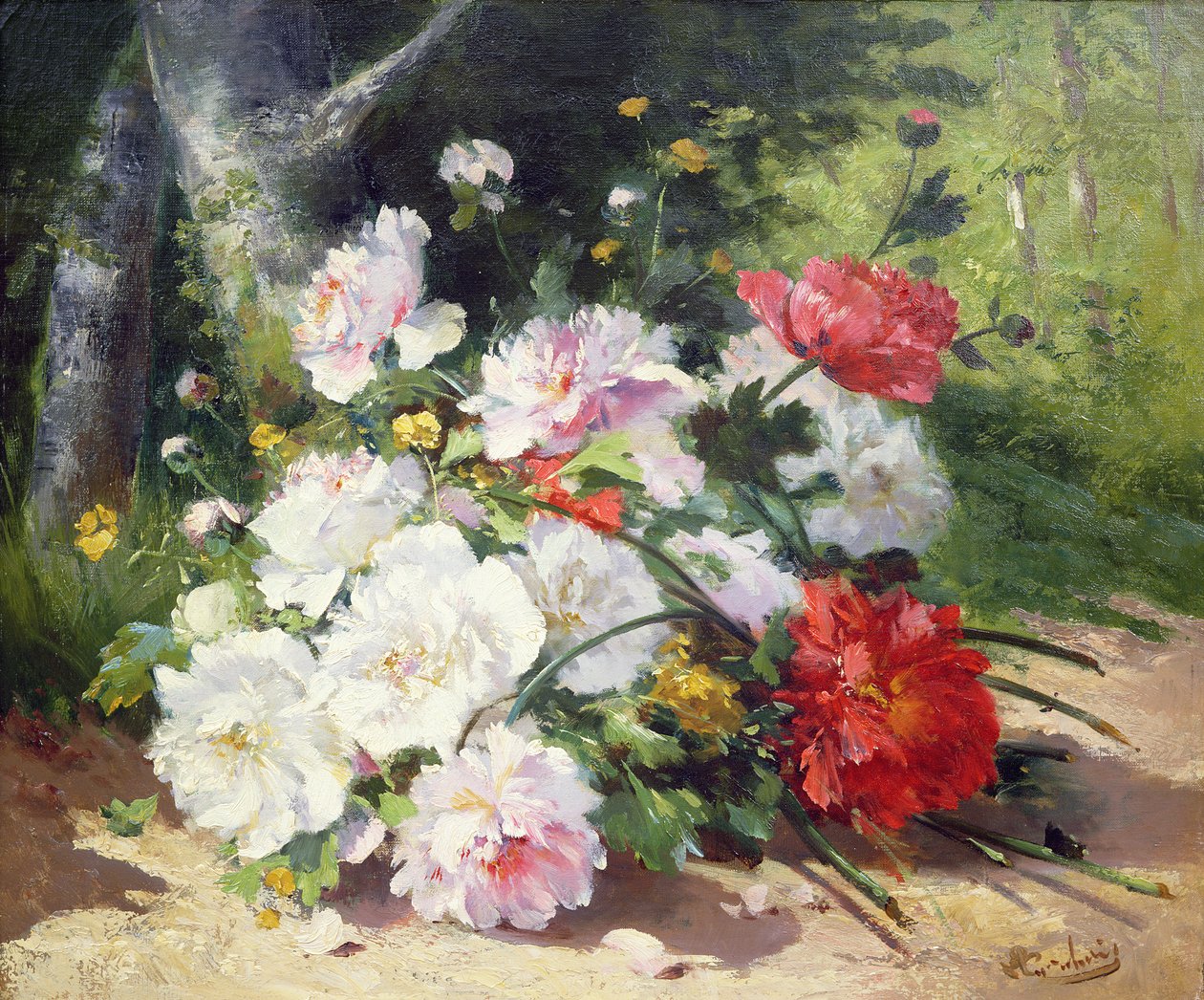 Stilleben av blomster av Eugene Henri Cauchois