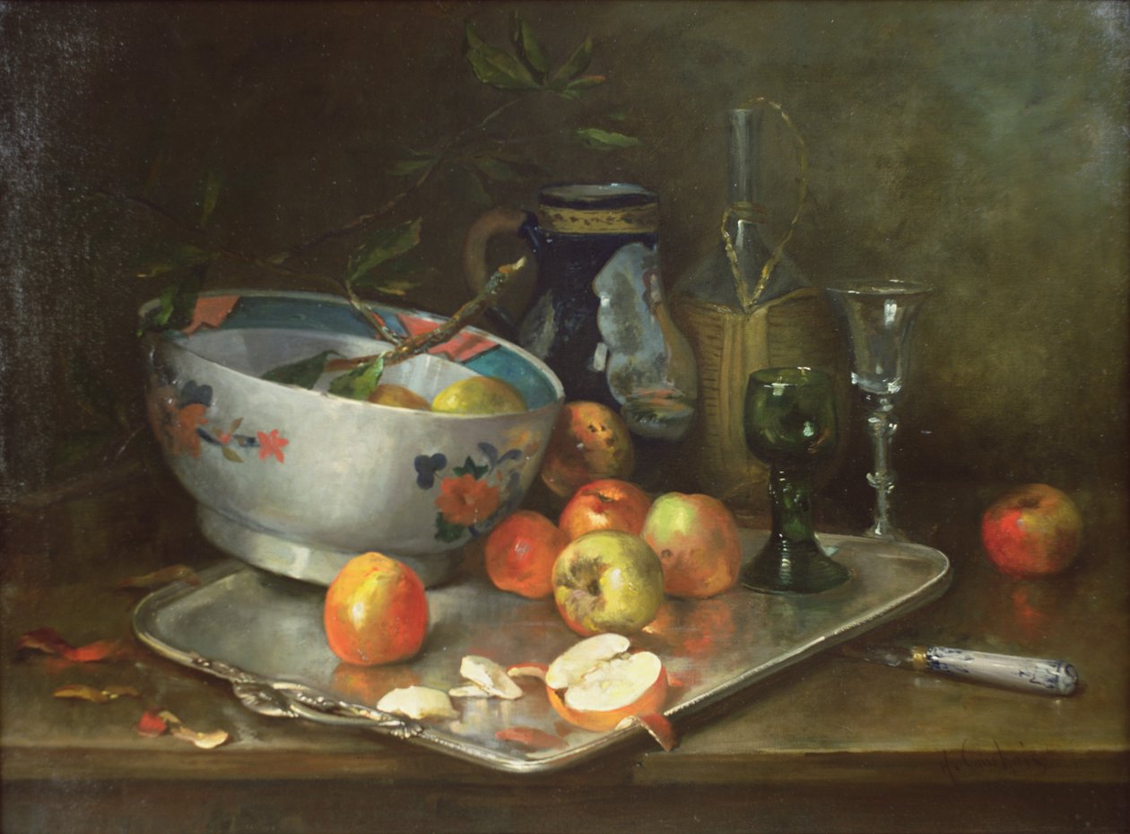 Stilleben med epler av Eugene Henri Cauchois