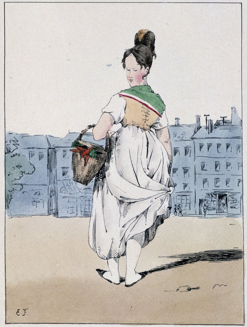 Kvinne som bærer en kurv, boulevard de l
