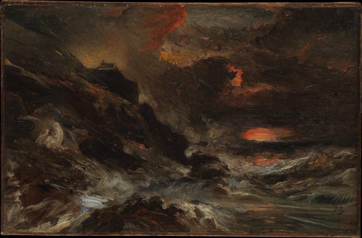 En storm utenfor Normandiekysten av Eugene Isabey