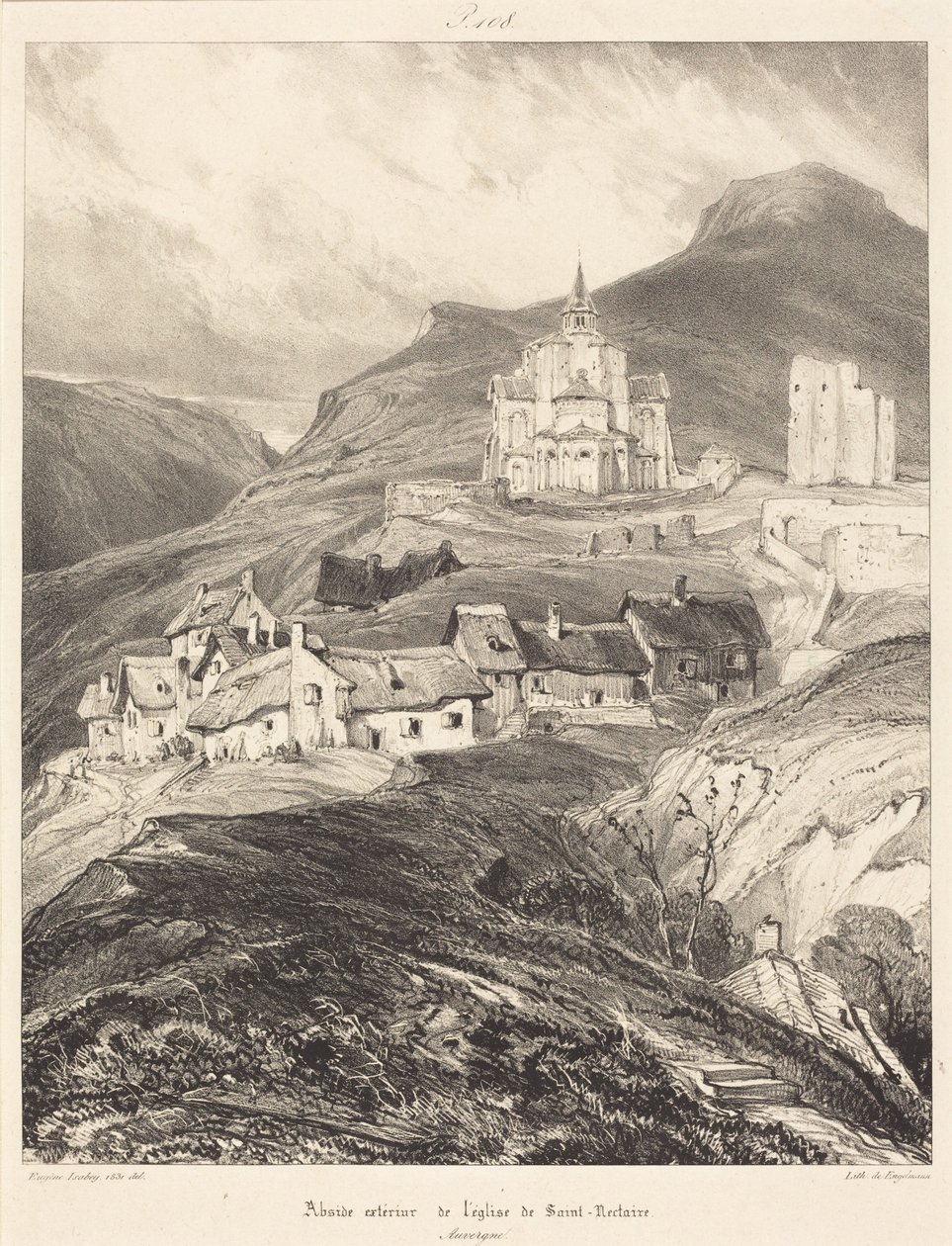 Apsisen i Saint-Nectaire-kirken av Eugene Isabey