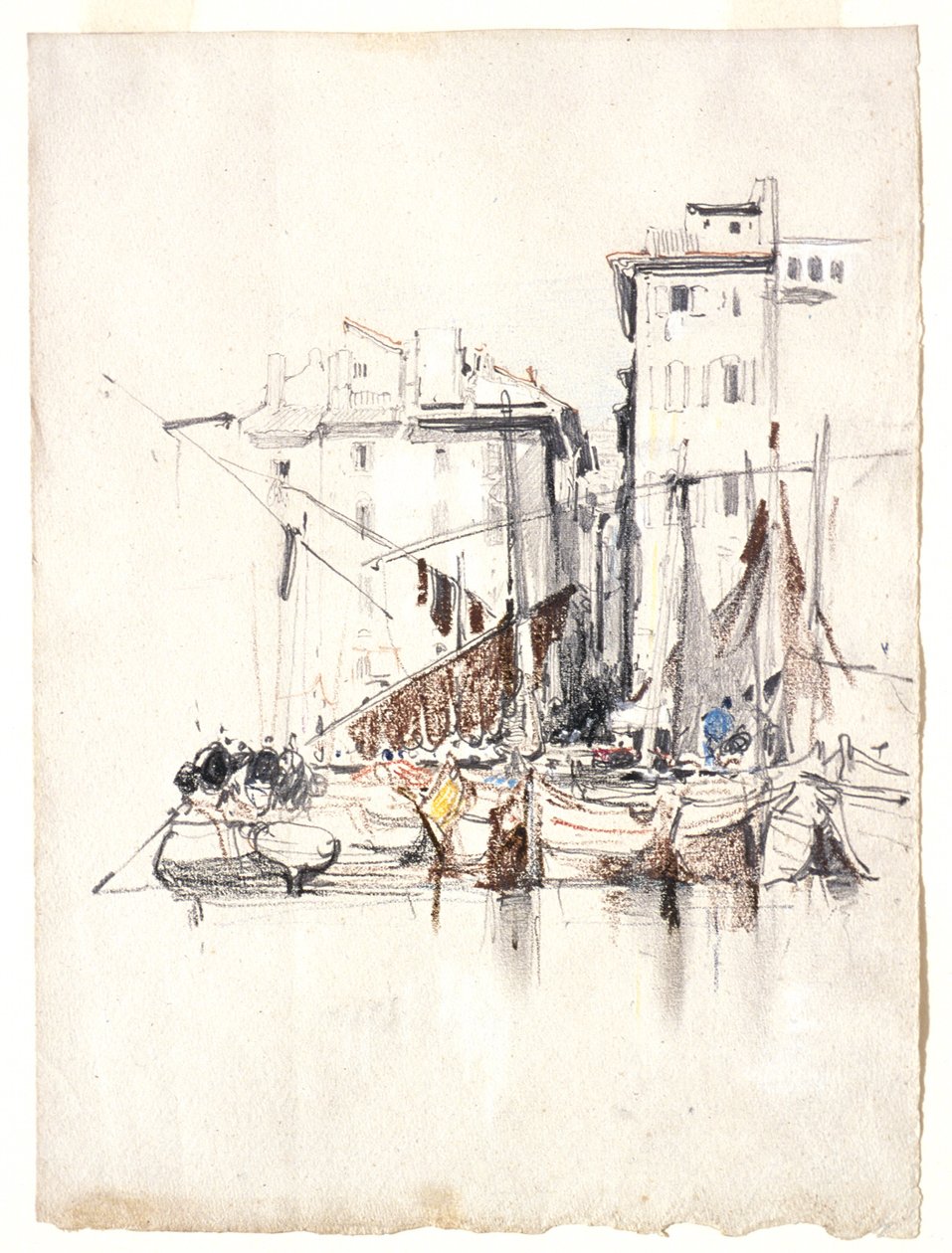 Ved havet - Fiskerlandsby av Eugene Isabey