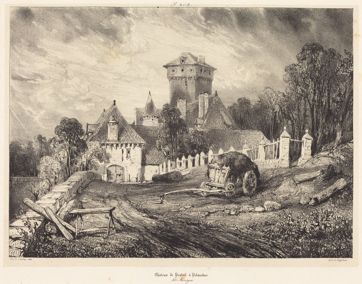 Château de Pesteil i Polminhac av Eugene Isabey