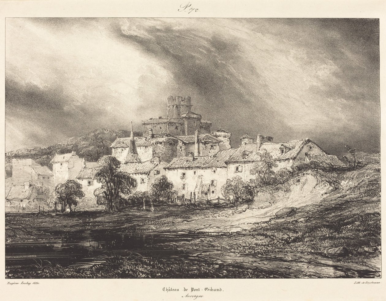 Pont-Gibaud-slottet av Eugene Isabey