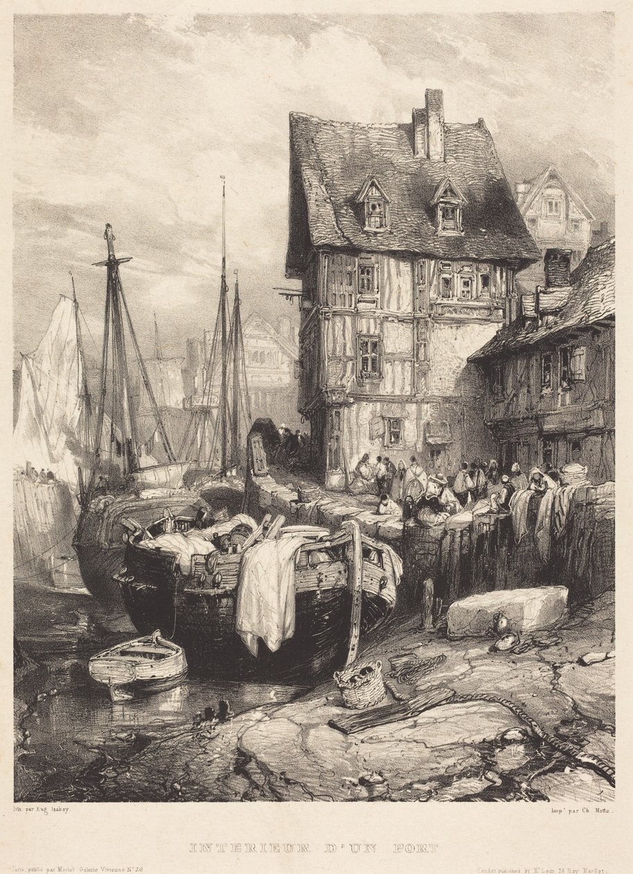 Interiør i en havn av Eugene Isabey