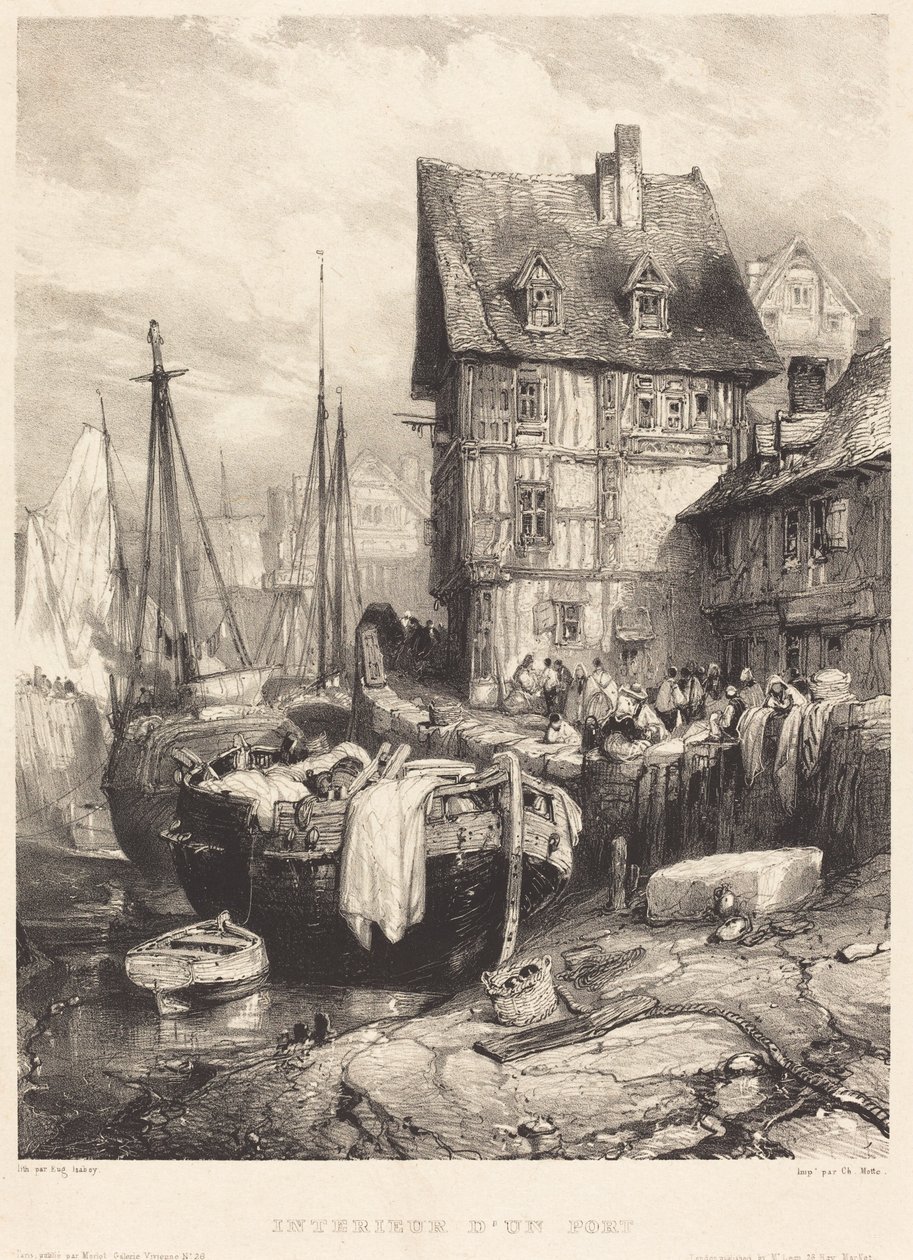 Interiør i en havn av Eugene Isabey